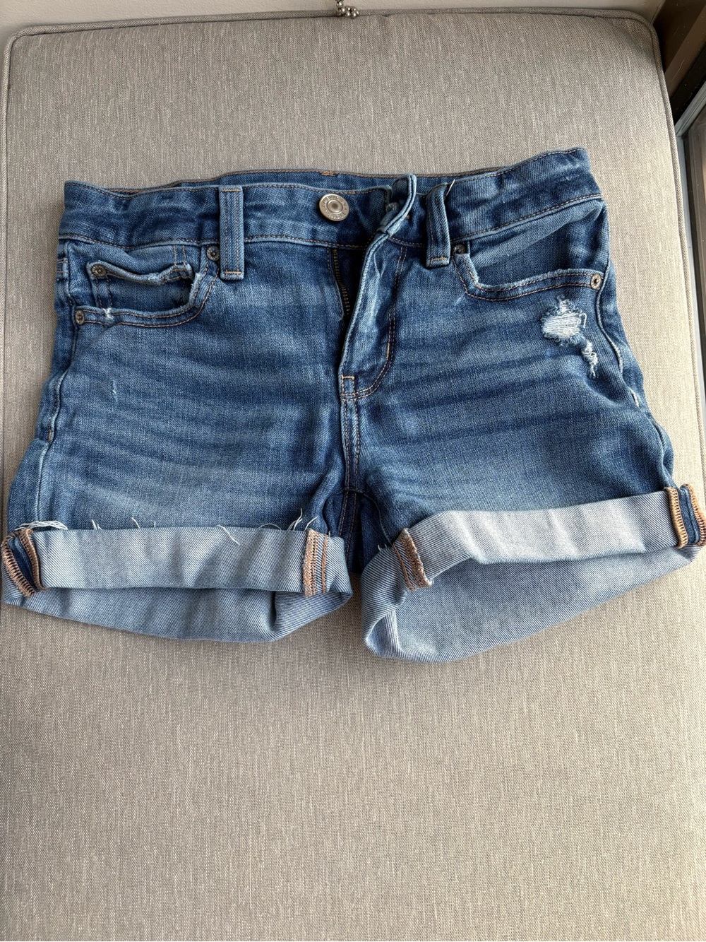 American Eagle Outfitters Blue Rolled Cuff Denim Shorts